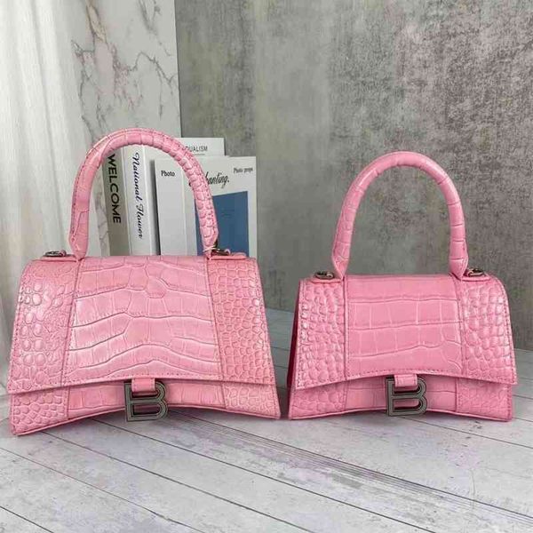 

handbags designer balencaigass crossbody fashion bag 2022 b family high version women's crocodile pattern retro hourglass leather diago