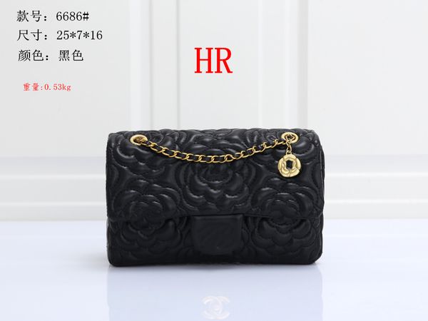 

women's designers luxury famous shoulder bag totes purse handbag message bags cluth brand classic crossbody pu leather #6686 25cm gold