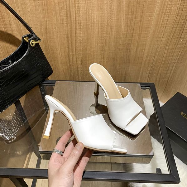 

womens high-heeled sandals thin high heel slippers open toe slip on summer outdoor women slides flip flop shoes, Black