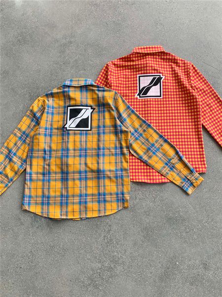 

color plaid vintage shirt men women 1 quality heavy fabric tees shirts, White;black