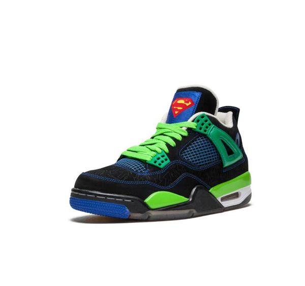 

4 doernbecher men basketball shoes 4s black/old royal-electric green-white outdoor sports sneakers 308497-015 with original box us7-13