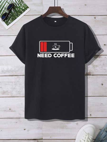 

men battery & slogan graphic tee f12x#, White;black