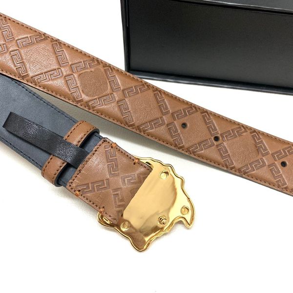 

head picture mens premium quality belt 40mm luxury brand designer womens belt fashion casual style both sides can be made of real cowhide ne, Black;brown