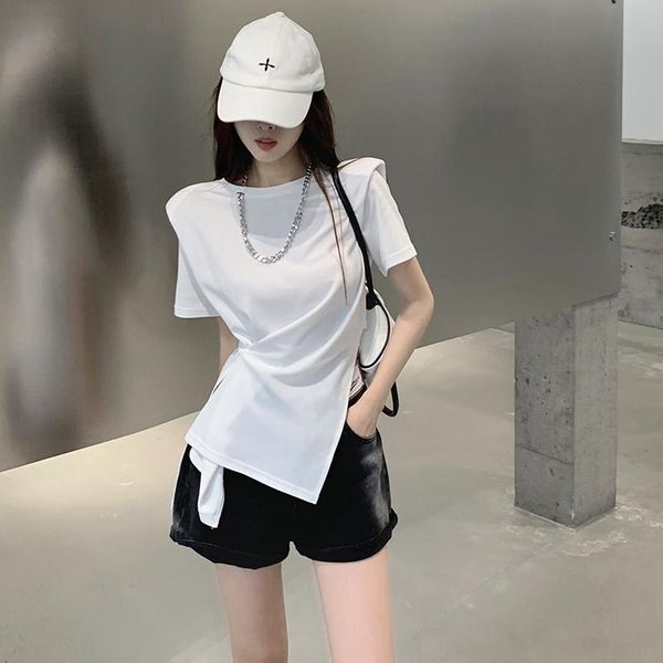 

women's t-shirt green white slim short sleeved summer style fashion blouses 2022 vintage clothes for women female clothing harajukuwome