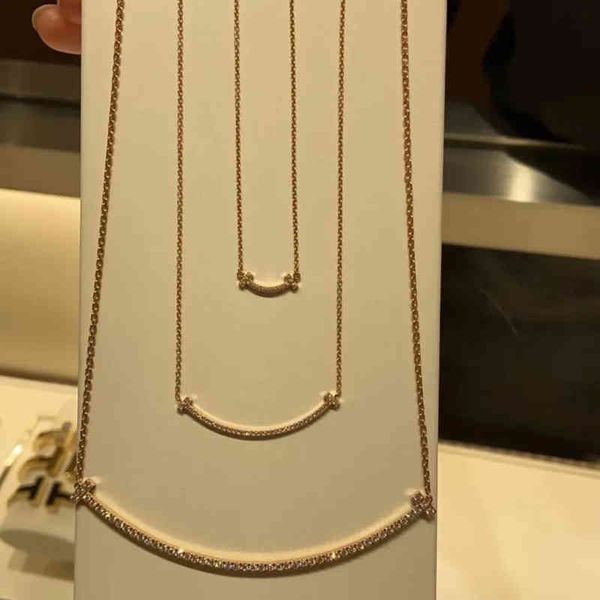 

glx7 t-katifani smile necklace mini medium t-type pure silver pendant clavicle women