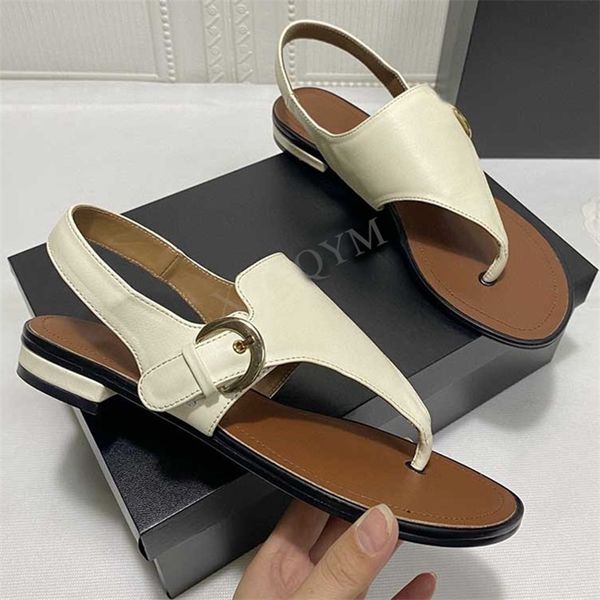 

30% off 2022 women luxury brand flip flops flat slippers genuine leather street beach sandals designer shoe, Black