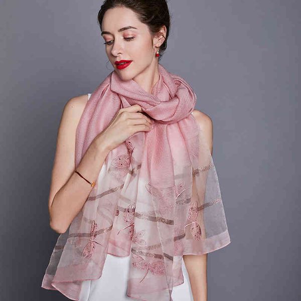 

straight 2022 new women's thin silk soft scarf flower chain scarf shawl, Blue;gray