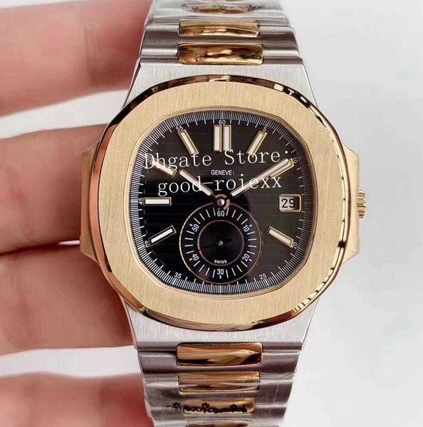

luxury black blue dial men's watch men automatic cal.324 miyota 9015 movement watches gold stainless steel auto date wristwatches, Slivery;brown