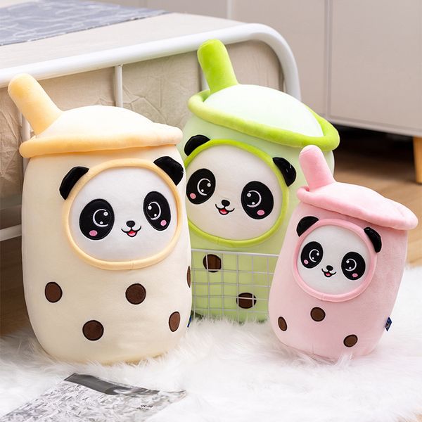 Creativo Panda Milk Tea Cup Cuscino Cute Panda Expression Cuscino Lombare Cuscini Ragazza