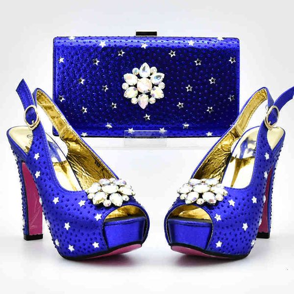 

italian dress shoes ladies and bags to match set decorated with rhinestone african women nigerian wedding zmml 102t, Black