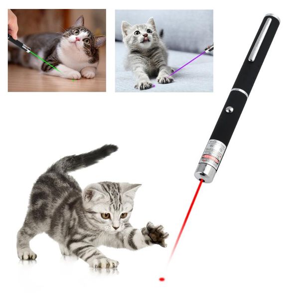 Katze Spielzeug Laser Pointer 5 MW Hohe Meter Haustier Spielzeug Licht Anblick 530 Nm 405 Nm 650 Nm Power Red dot Büro Interaktive Stift Katze Spielzeug Katze