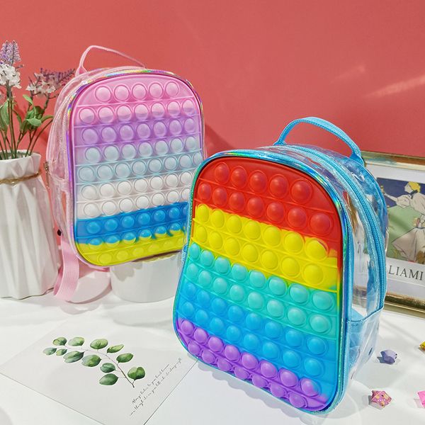 Spielzeug Push Bubble Rucksack Einfache Blasen Rucksack Studenten Umhängetasche Fidget Press Sensory Pop It Kinder Kinder Schulrucksack