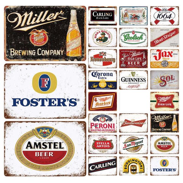 

retro beer wine label shabby metal tin sign bar pub restaurant wall poster decoration board poster man cave plaque decoration