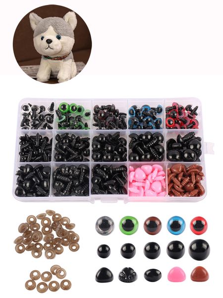 560pcs/Set Craft Tools Пластиковые защитные глаза и носы с шайбами ​​для Amigurumi Crafts Coll Coll Crochet Toy Fucked Animals KDJK2207