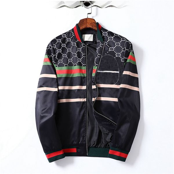

22s autumn winter street fashion classical mens jacket coats with zipper trendy designer outerwear coat running letter print long sleeve win, Black;brown