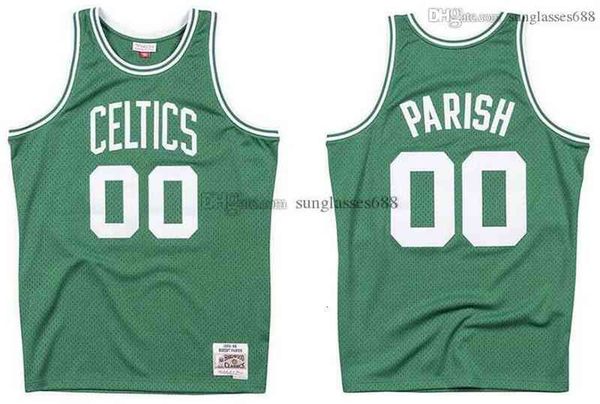 

stitched robert parish jersey s-6xl mitchell & ness 1985-86 mesh hardwoods classics retro basketball jerseys men women youth, Black