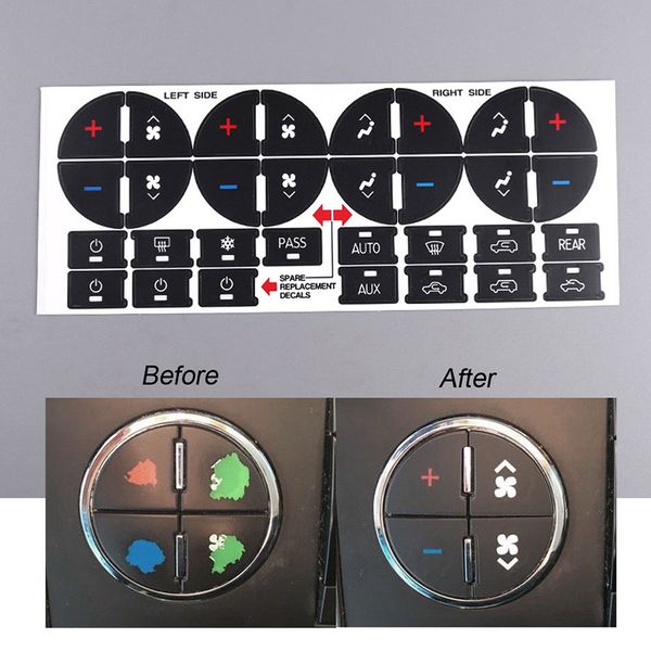 

car ac dash button repair kit sticker dash board decal for buick enclave chevy avalanche silverado tahoe gmc acadia sierra yukon