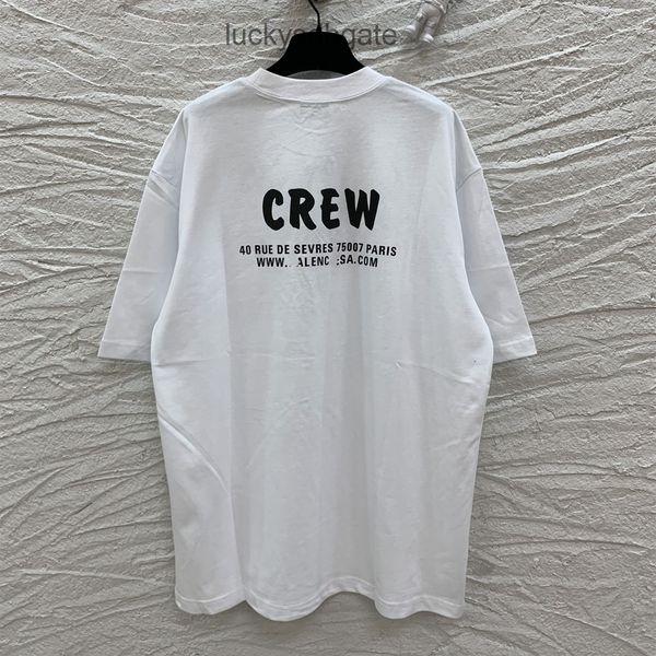

designer bal t shirt and shirts high version summer new paris b crew staff limited printing os loose men's women's short sleeved t, White;black