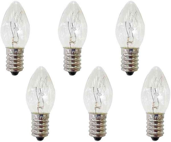 6pack 7W 10W Gece Işık SES E12 E14 Küçük Edison Vidası 110V - 240V Yedek Pigmm Sedef Boğma Himalai Tuz Lambası Buzdolabı H220428