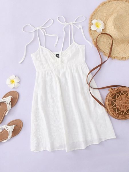 

tied shoulder cami dress j7xb#, Black;gray