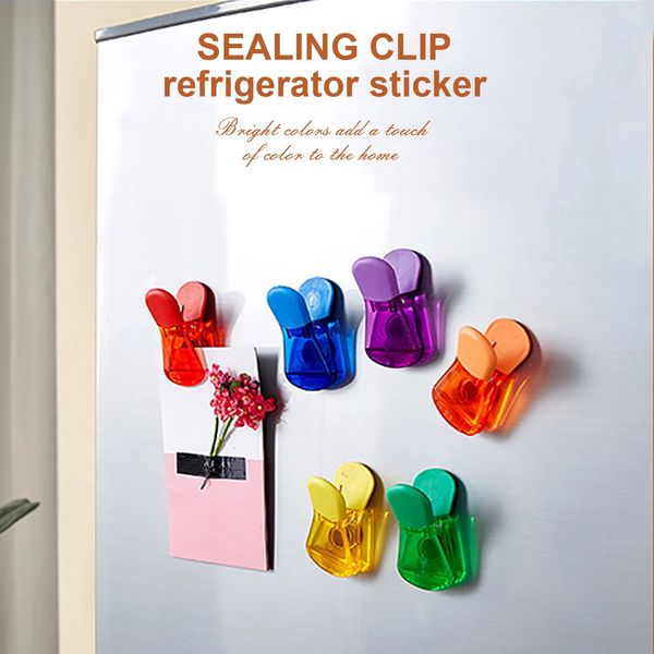Magneti per frigorifero da cucina Clip in plastica per aspirazione Adesivo per frigorifero Clip Adesivi magnetici per foto Un set di adesivi per messaggi con clip per sigillare la casa