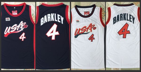 Weißes Dream Team III-Trikot der USA 4 Charles Barkley