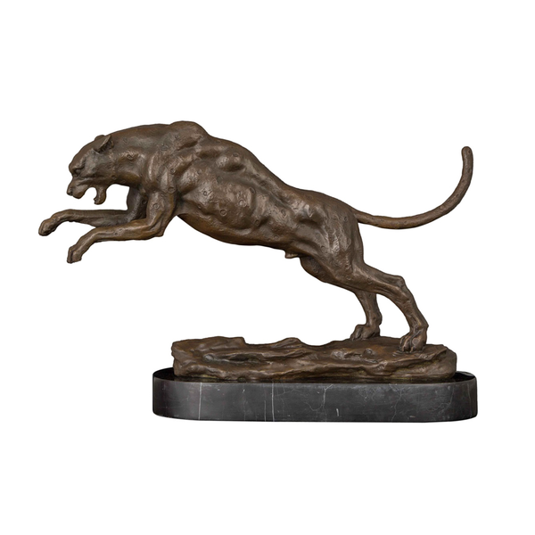 

bronze leopard panther statue sculpture animal art high-end business gifts man office deskdecor gifts, Silver
