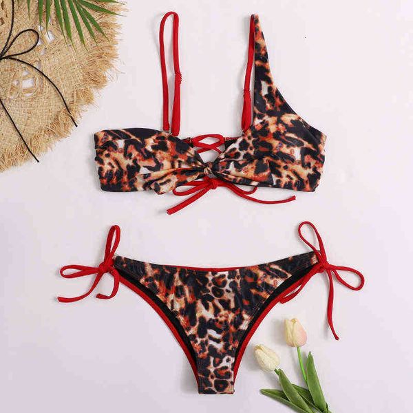 

fashion swimsuit bikini split swimsuit bikini leopard stripe, White;black
