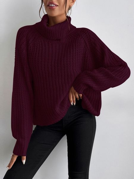 

turtleneck raglan sleeve sweater n6y9#, White;black