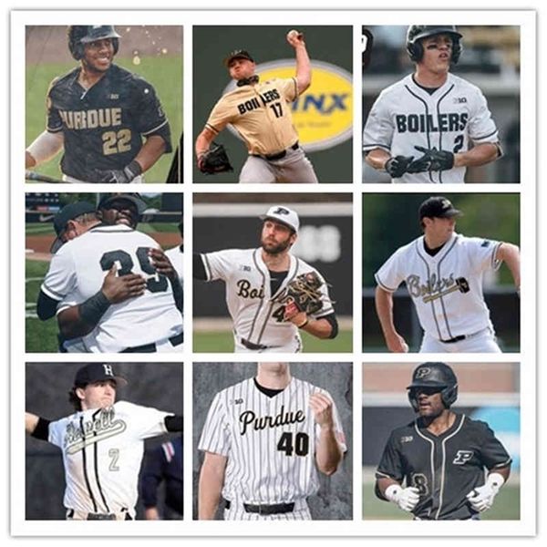 

c202 college custom purdue boilermakers baseball jersey cameron perkins kevin plawecki nick wittgren josh lindblom 4 skyler hunter ben nisle, Black