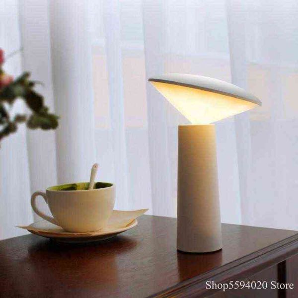 Lâmpada de mesa de mesa LED de proteção dos olhos nórdicos Cabeça de lâmpada de giro USB Touch Touch Touse Bedroom Bedroom Night Light H220423