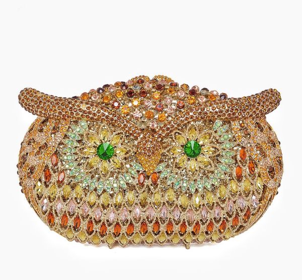 

2022 new designer owl diamond evening bag luxury fashion buckle coin purse