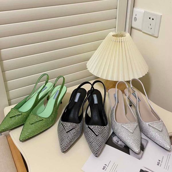 

heel shoe sandals beach slide heel scuffs quality shiny with diamonds slipper fashion special shaped diamond black white for lady by