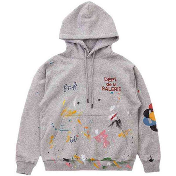 

hoodie gallerydept vintage hand splashing graffiti casual men's and women's pullover couple sweater, Black