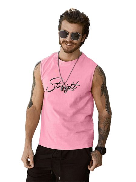 

men letter graphic tank 013r#, White;black