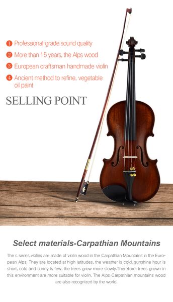 

italy christina made in europe eu3000b violin 4/4 maple violin high-grade handmade antique matte violins with fiddle case bow