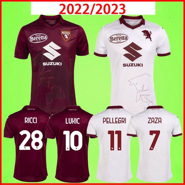 

maglia da calcio 22 23 torino soccer jersey zaza sanabria ricci lukic pellegri seck edera linetty 2022 2023 football shirt men kids kit home, Black;yellow