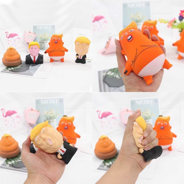 

7.8cm president donald trump squeeze toys novelty trump baby maga squishy ball slow rising squishys sensory stress relief gag prank gift t34, Blue