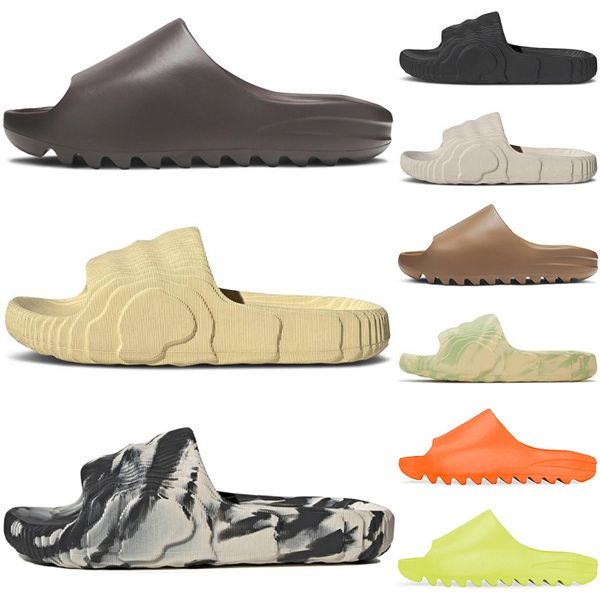 

2022 men women slides designer fashion luxury slipper black white green glow orange desert sand beach shoes outdoor mens slippers size 36-45