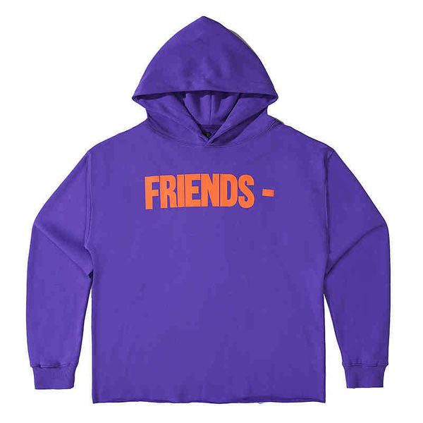 

european and american mens designer hoodies vloness friends york big v couple loose fitting sweater trendy pullover, Black