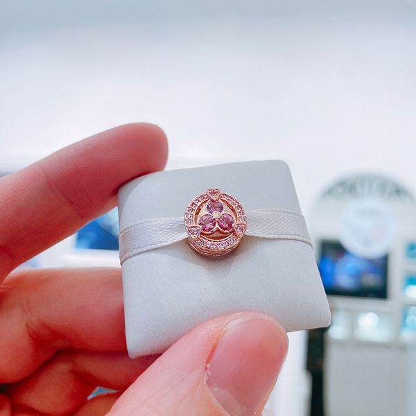 

rose gold metal plated mother's day love confession pink cz charm for valentine's day fits european pandora style jewelry beads br, Black