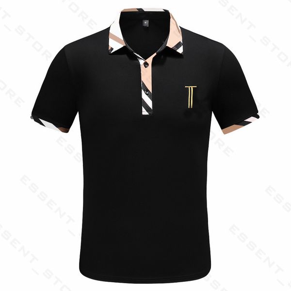 

burs brands polos mens summer shirts clothing cotton sleeve business design t shirt casual striped designer breathable clothes, White;black