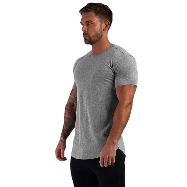 

men's t-shirts mens gym fit bodybuilding fitness t shirts sporting cotton short sleeve tees workout tshirt muscle hip hop, White;black