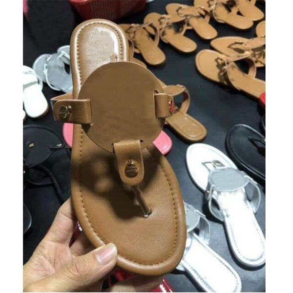 

30% off 2022 genuine leather flat slippers flip flops sandals for summer designer shoes women brand, Black