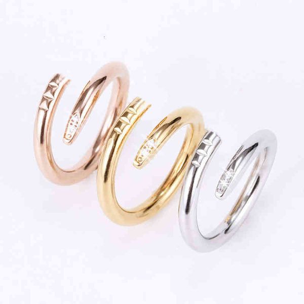 

love rings womens jewelry titanium steel single nail ring fashion street hip hop casual couple classic gold silver