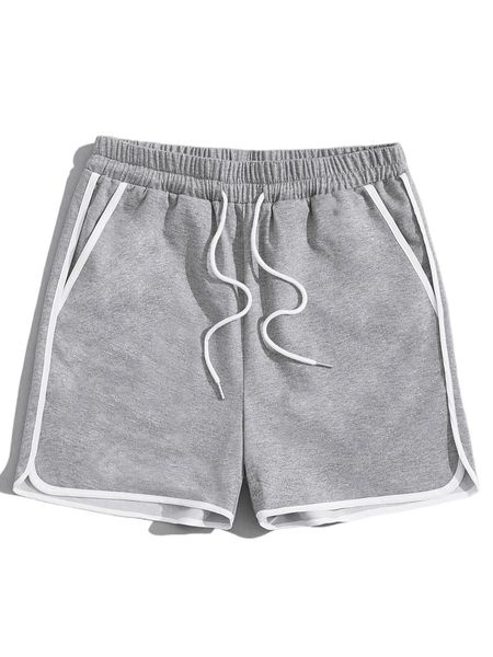 

romwe guys contrast binding shorts g83k#, White;black