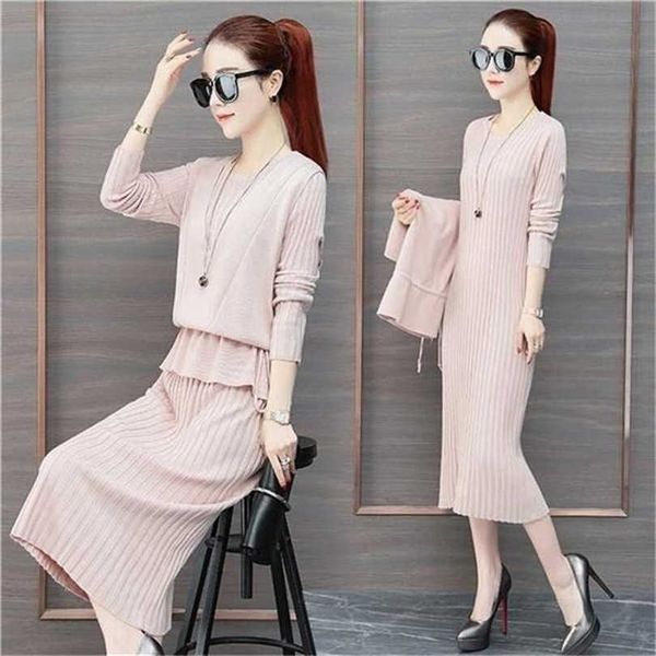 

womens sweater dress pullover sleeve spring and autumn 211109, Black;gray