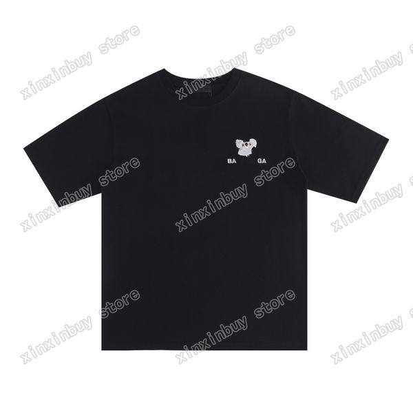 

22ss men women designers t shirts tee paris koala embroidery cotton short sleeve crew neck streetwear xinxinbuy black white xs, White;black