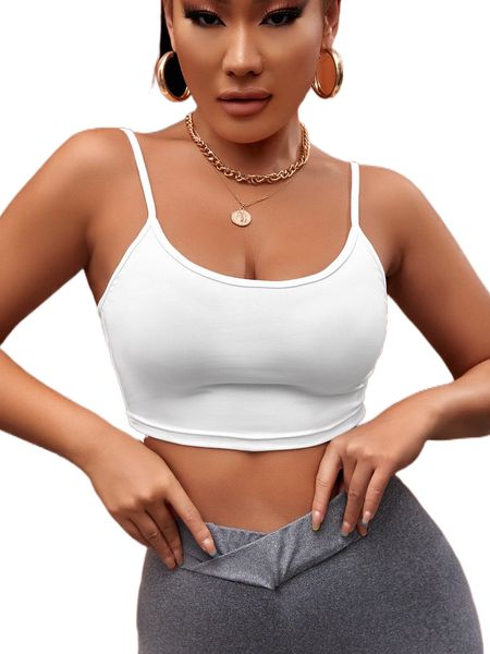 

sxy solid crop cami e5mt#, White