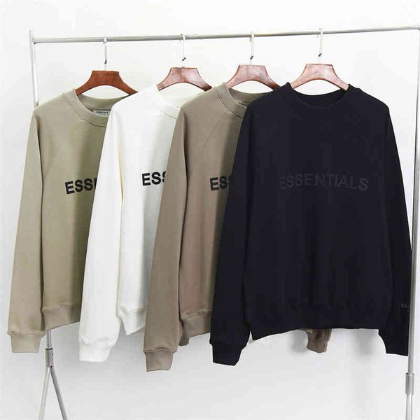 

2022e fashion brand men's and women's sweater factory direct sales line ess new letter cotton wool round neck shirt street men wom, Black